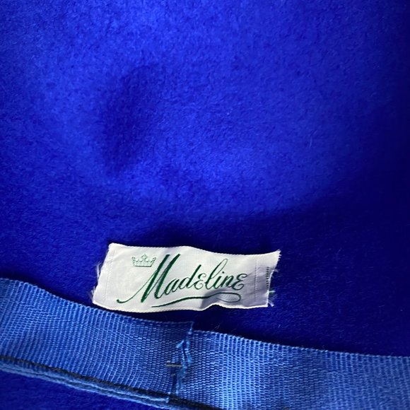 Vintage Madeline Glamour Felts Terry Sales Corp Royal Blue w/ Green Wool main image 6